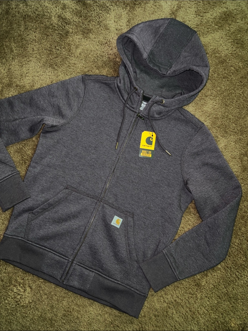 Carhartt Dark Purple Full-Zip Hooded Sweatshirt